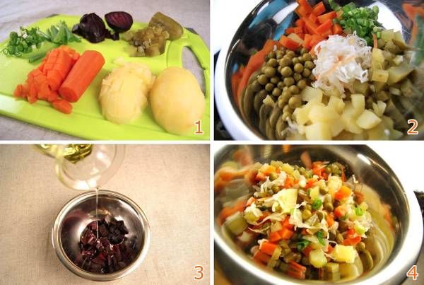 Vinegret salati tayyorlash - retsepti, bosqichlari + rasmlari, foydali tavsiyalar