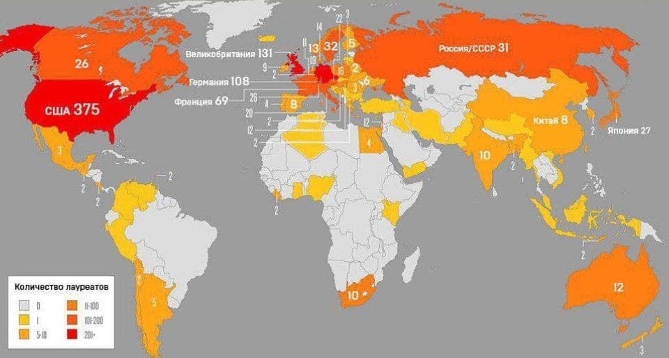 Читать далее о этой статье Mamlakatlar bo’yicha Nobel mukofoti sovrindorlari soni